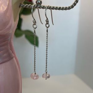 5ct Morganite Sterling Silver Earrings